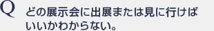 どの展示会に出展または見に行けばいいかわからない。